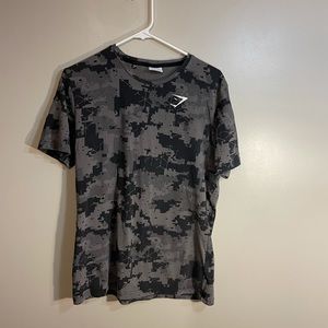 Gymshark Black and Grey Camo T-shirt